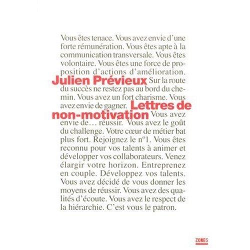 L'art de la lettre de Non-Motivation