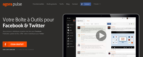 AgoraPulse gestionnaire de communauté Facebook et Twitter outils