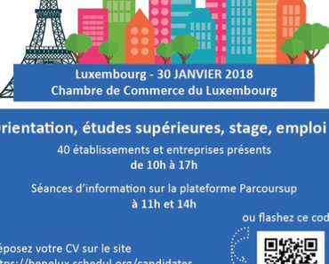 Salon Etudes & Carrières : mardi 30 janvier à Luxembourg